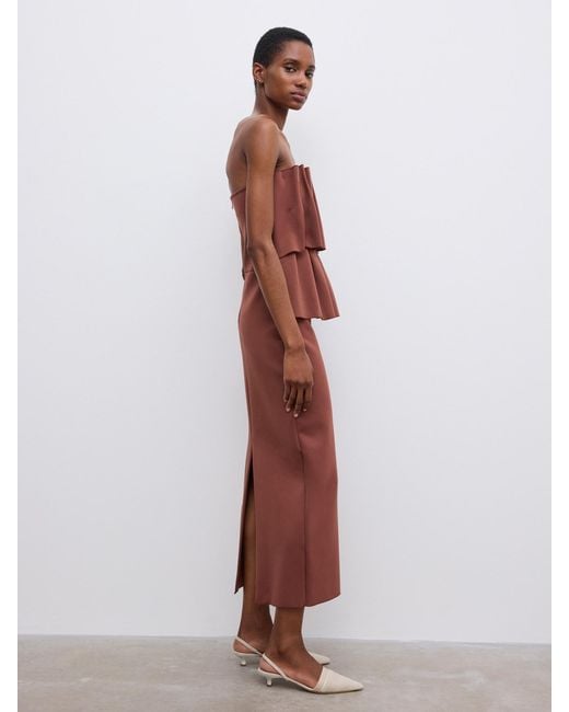 House of Dagmar White Sculpted Midi Dress
