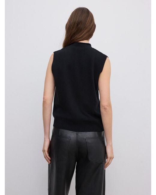 House of Dagmar Black Sleeveless Knit Top Cashmere Blend