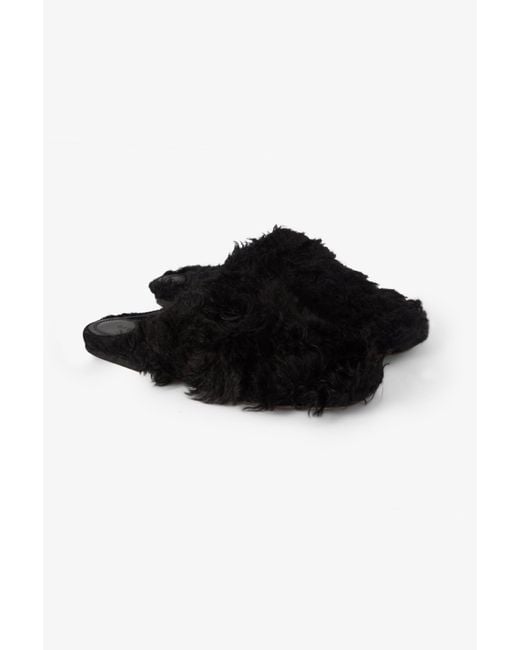 House of Dagmar Black Friendly Fur Mules