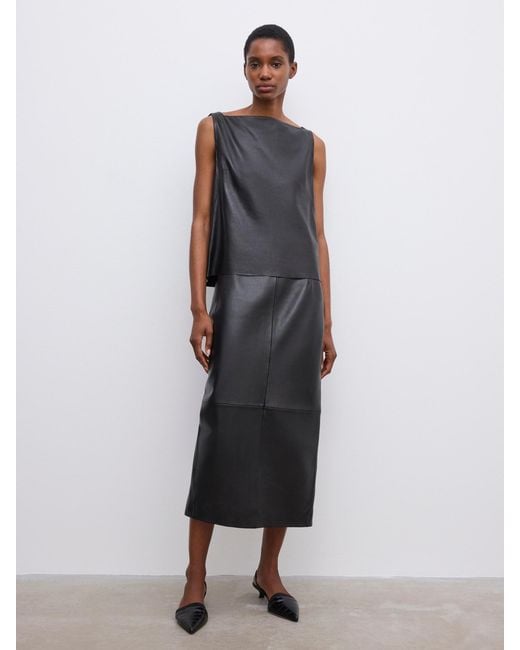 House of Dagmar Black Leather Top