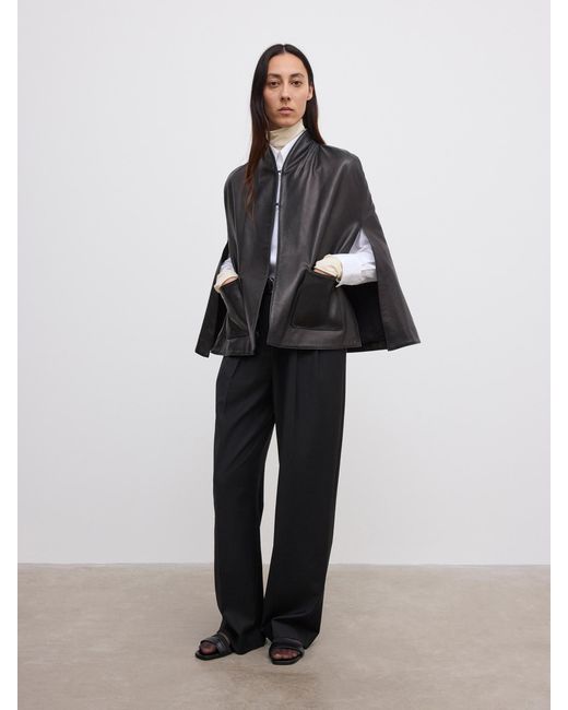 House of Dagmar Black Leather Cape