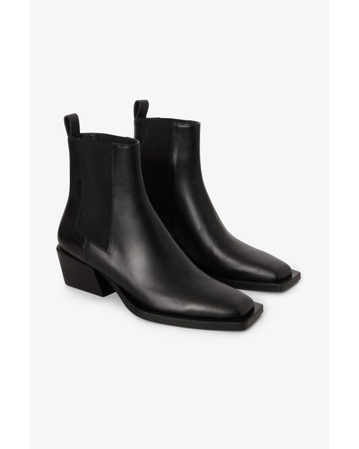 House of Dagmar Black Square Toe Chelsea Boots