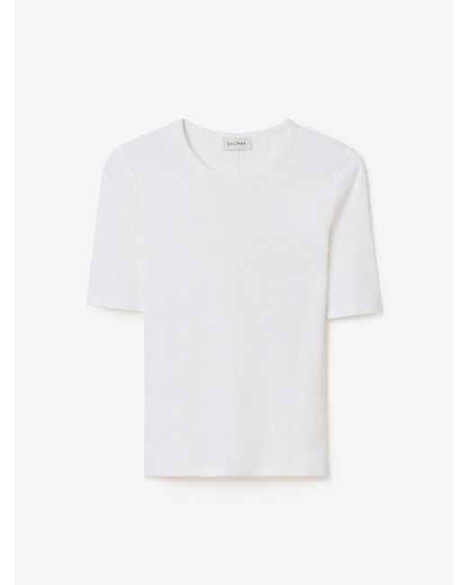 House of Dagmar White Fitted Rib T-Shirt