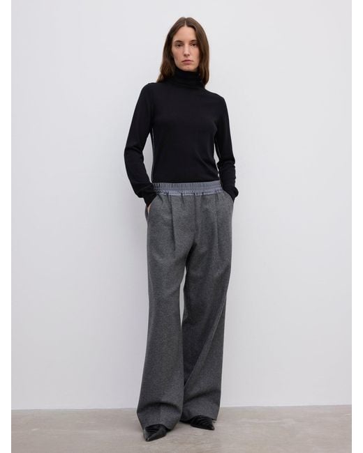 House of Dagmar Gray Relaxed Wool Trouser