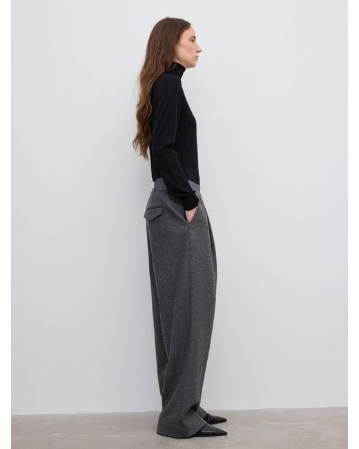 House of Dagmar Gray Relaxed Wool Trouser