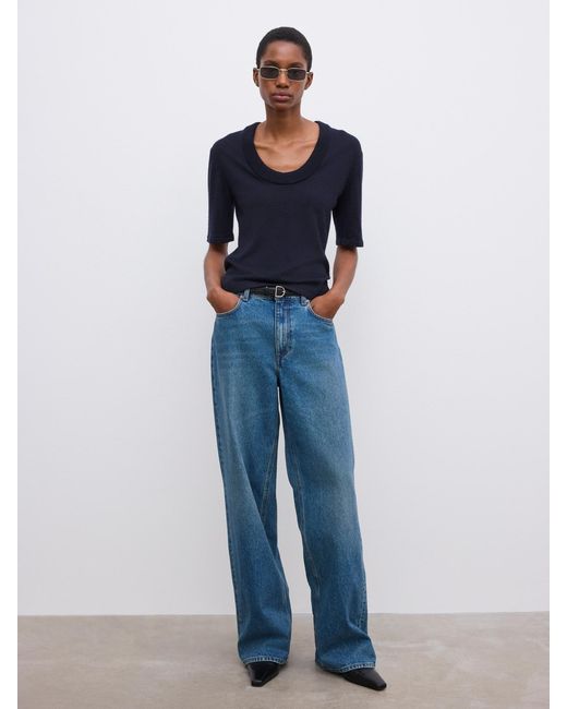 House of Dagmar Blue Cashmere Knit Top