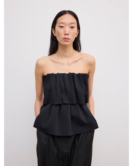 House of Dagmar Blue Sculpted Tube Top
