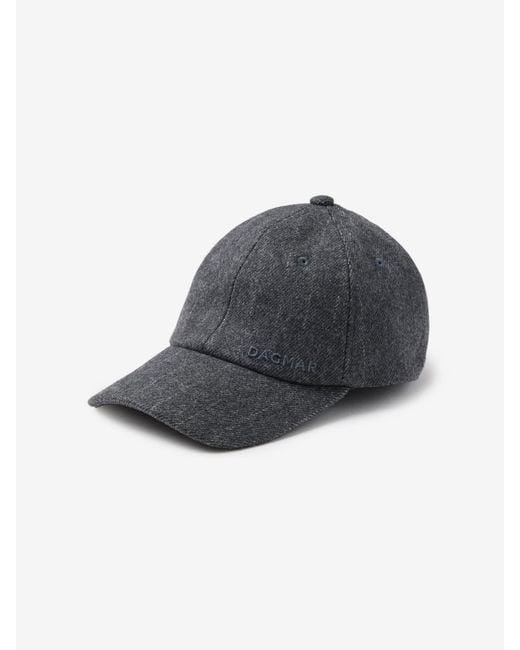 House of Dagmar Blue Wool Pinstripe Cap
