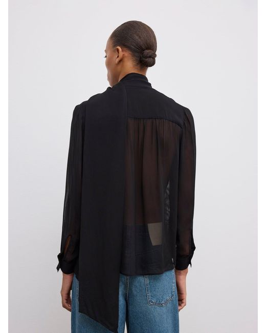 House of Dagmar Blue Chiffon Scarf Blouse