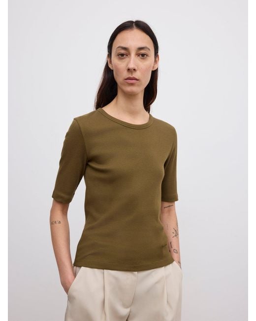 House of Dagmar Natural Fitted Rib T-Shirt