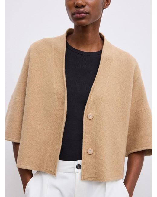House of Dagmar White Short Wool Cardigan