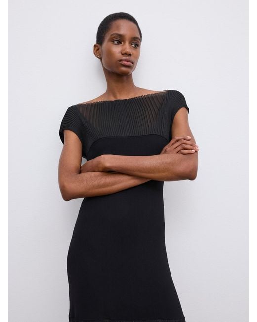 House of Dagmar White Contrast Knit Dress