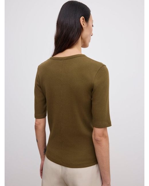 House of Dagmar Natural Fitted Rib T-Shirt