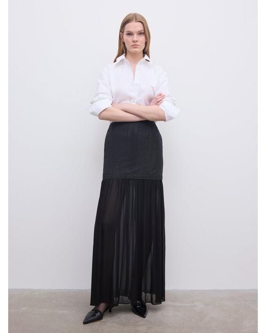 House of Dagmar White Jacquard Maxi Skirt