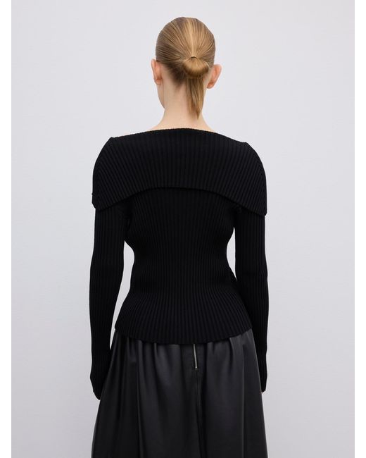House of Dagmar Black Merino Rib Cardigan
