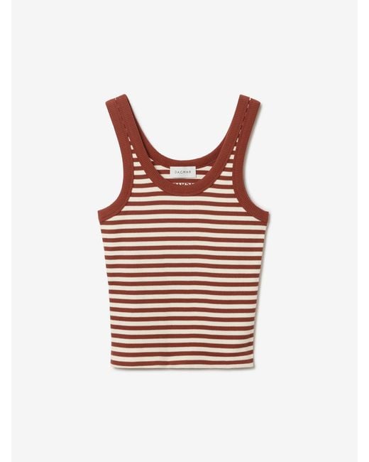 House of Dagmar White Ribbed Tank Top