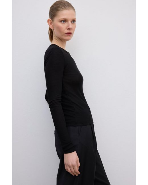 House of Dagmar Black Lyocell Long Sleeve