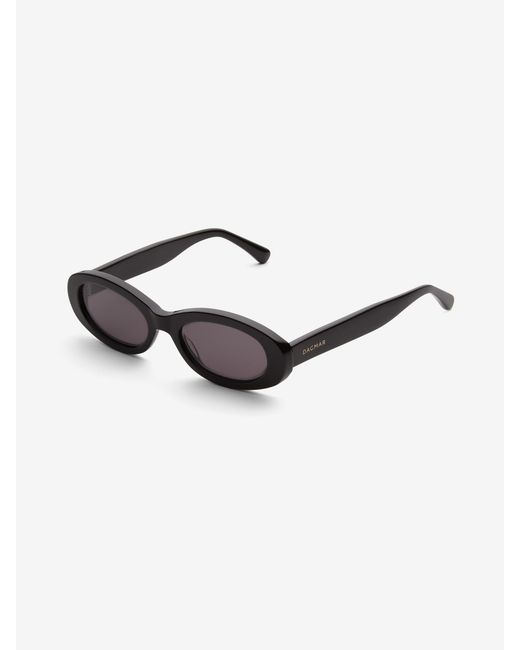 House of Dagmar Black Wide Oval Sunglasses