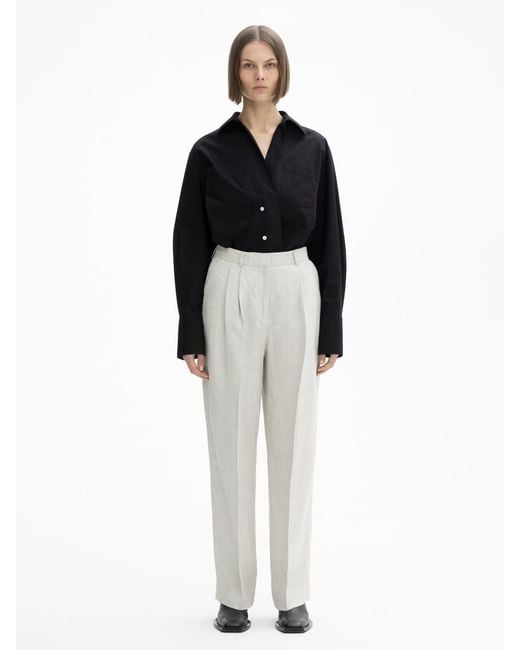 House of Dagmar Black Wide Suit Trousers Linen