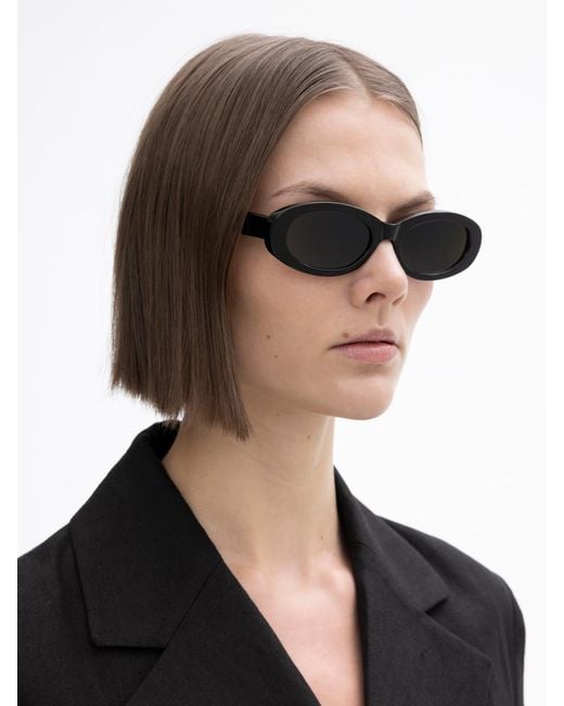 House of Dagmar Black Wide Oval Sunglasses