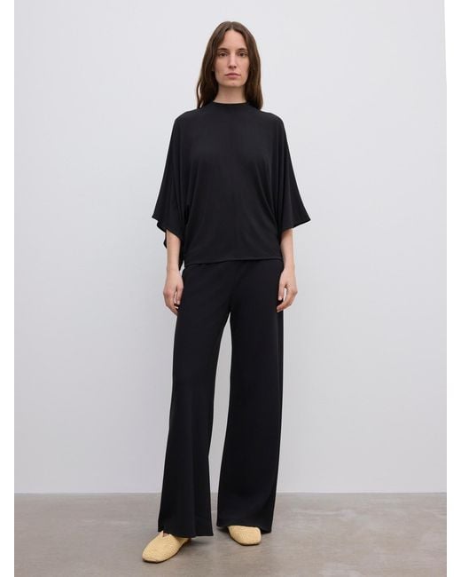 House of Dagmar Black Jersey Kimono Top