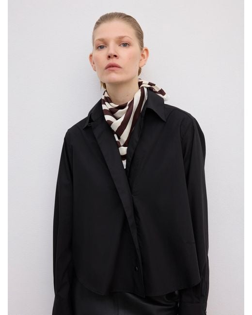 House of Dagmar Black Small Silk Scarf