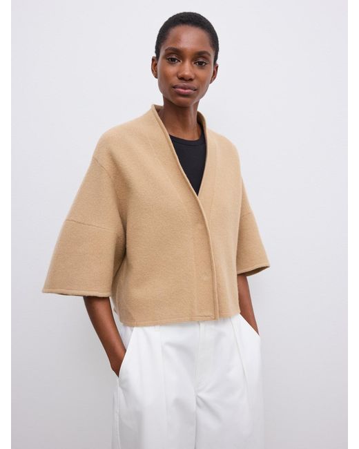 House of Dagmar White Short Wool Cardigan
