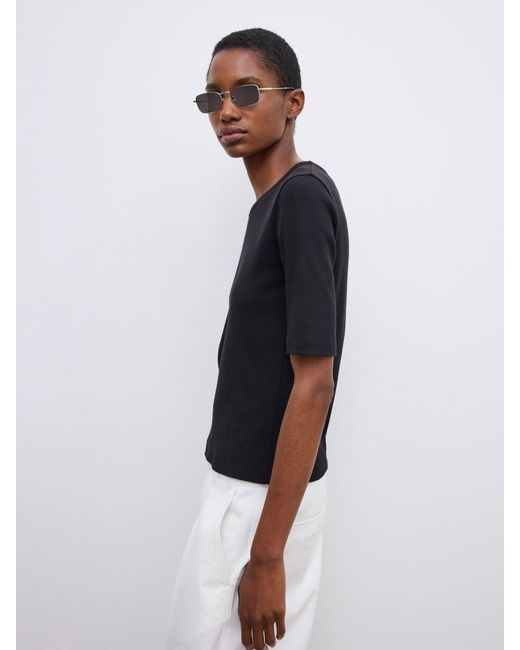 House of Dagmar White Fitted Rib T-Shirt