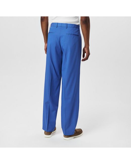 Boss Blue Pris Virgin Wool Trousers for men