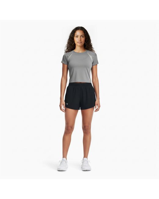 Under Armour Gray Motion Mesh Short Sleeve Performance Gym Top