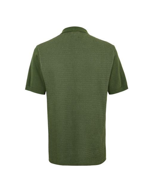 Pretty Green Green Roxy Knitted Short-Sleeve Polo Shirt for men