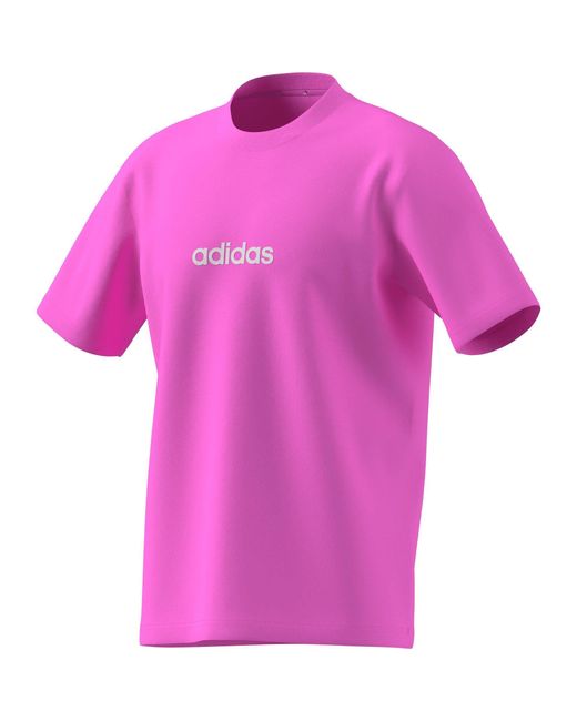Adidas Pink Essentials Single Jersey Logo T-Shirt for men