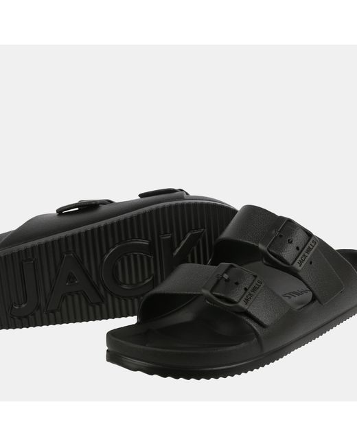 Jack Wills Black Two Strap Sandals