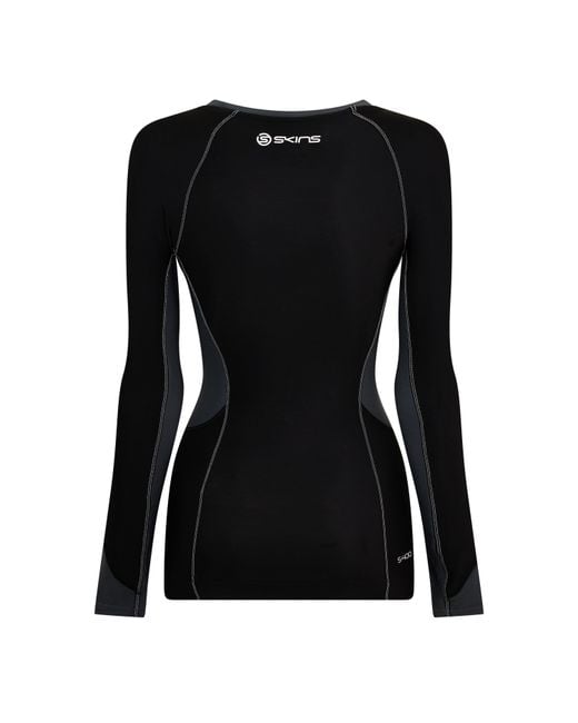 Skins Black S400 Thermal Long Sleeve Performance Gym Top