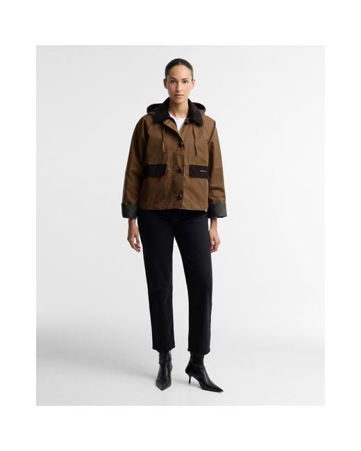 Barbour Brown Cropped Hooded Jacket