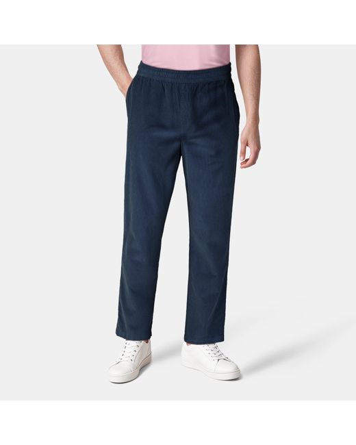 Lyle & Scott Blue Loose Wide Leg Trouser for men