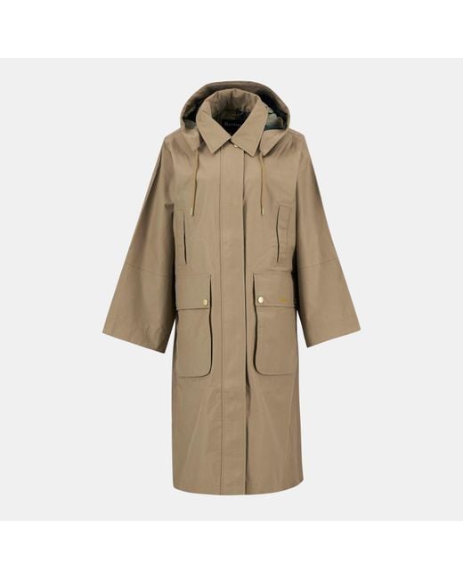 Barbour Natural Maude Waterproof Detachable Hood Long Sleeve Rain Anorak