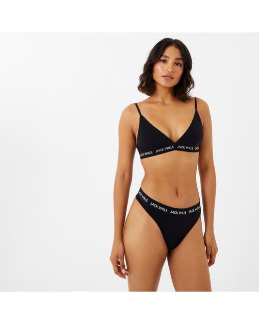 Jack Wills Black Biddstone Multipack Bralette 2 Pack