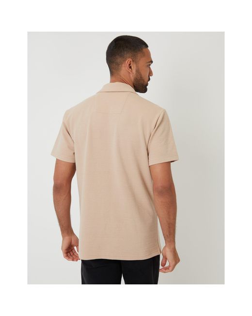 Threadbare Brown Embley Short-Sleeve Patterned Shirt for men