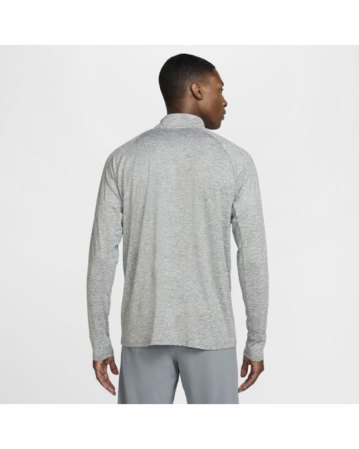 Nike Gray Stride Dri-Fit 1/4-Zip Running Top for men