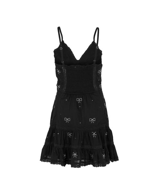 LoveShackFancy Black Solbina Mini Dress
