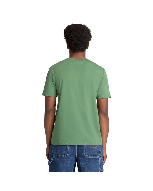 Timberland Green Northwood Wordmark Logo Cotton Short-Sleeve T-Shirt for men