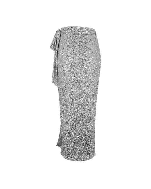 Never Fully Dressed Natural Jaspre Sequin Midi Skirt