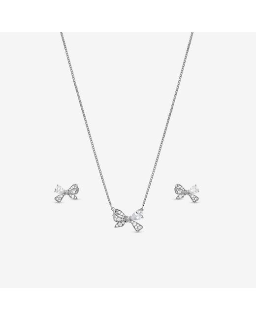 Jon Richard Gray Rhodium Plated Bow Box Set