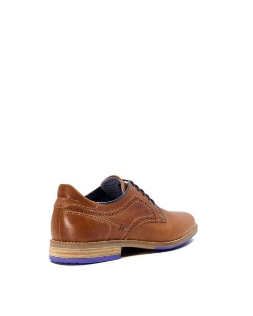 Dune Brown Brampton Piped Gibson Shoes for men