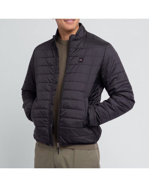 Eden Park Blue Long Sleeve Waterproof Puffa Jacket for men