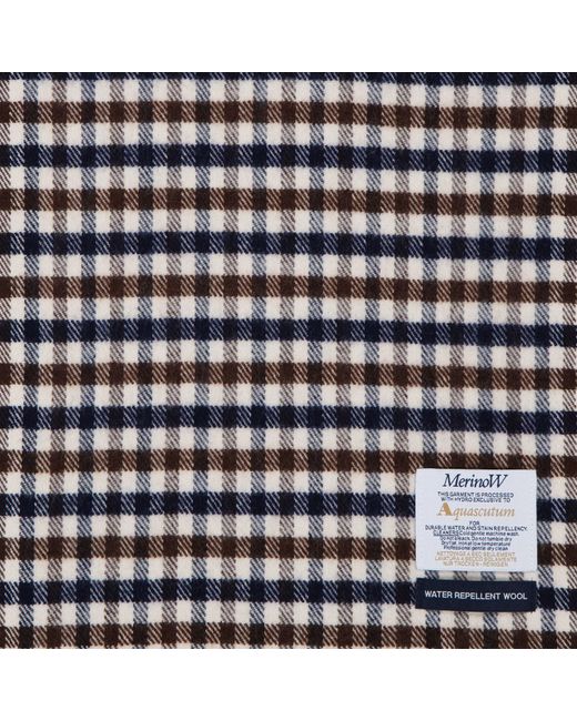 Aquascutum Blue Check Knit Scarf for men