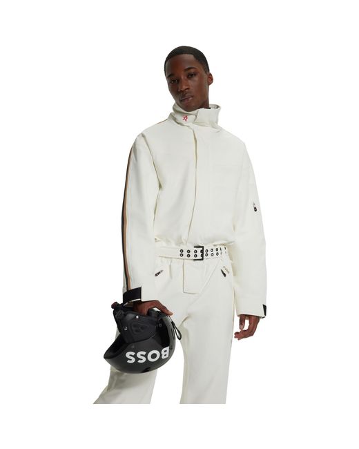 Boss White Waterproof Insulated Ski Suits for men
