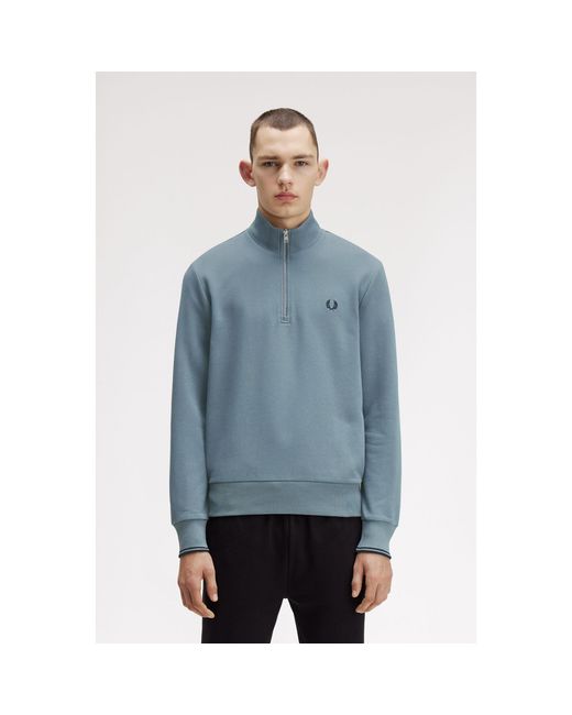 Fred Perry Blue Fredperry Half Zip Top for men