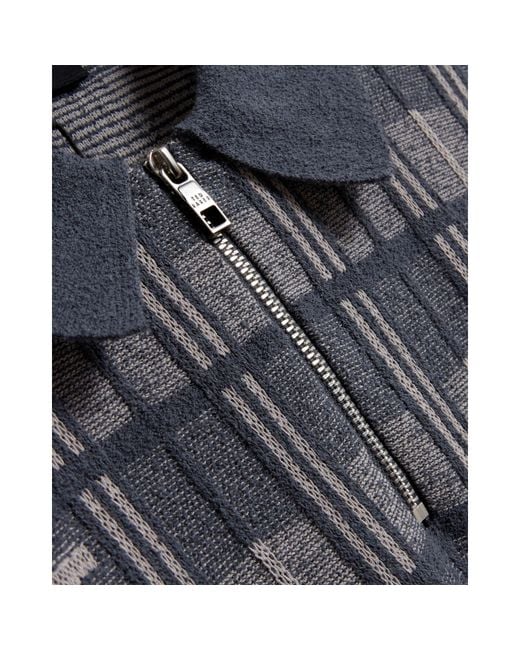 Ted Baker Blue Ted Ss Zip Neck Polo Sn64 for men